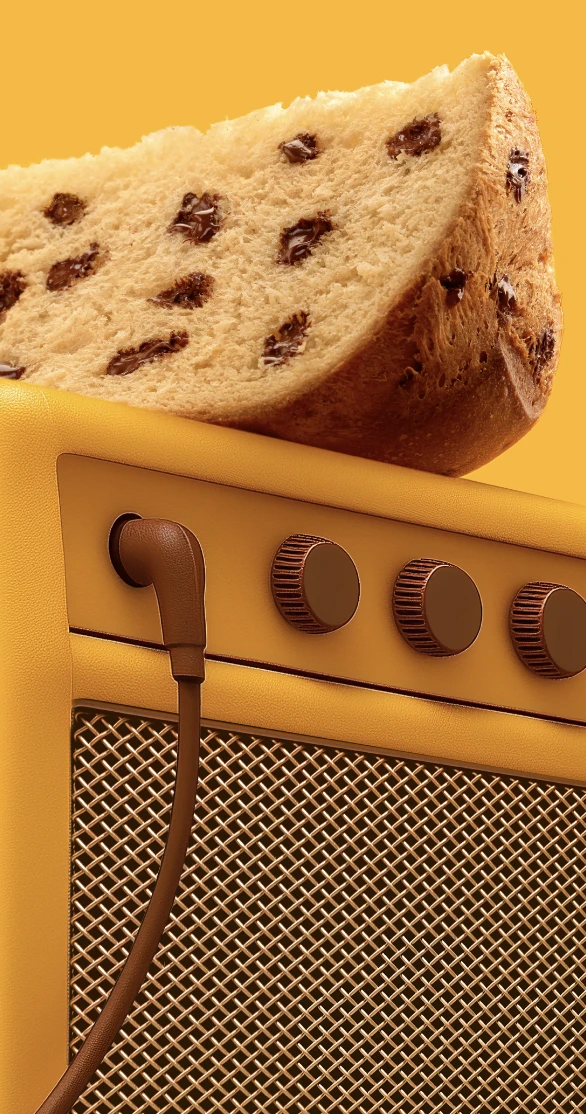 Chocottone sobre amplificador