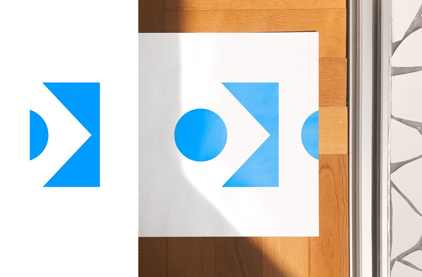 Cartaz seta azul